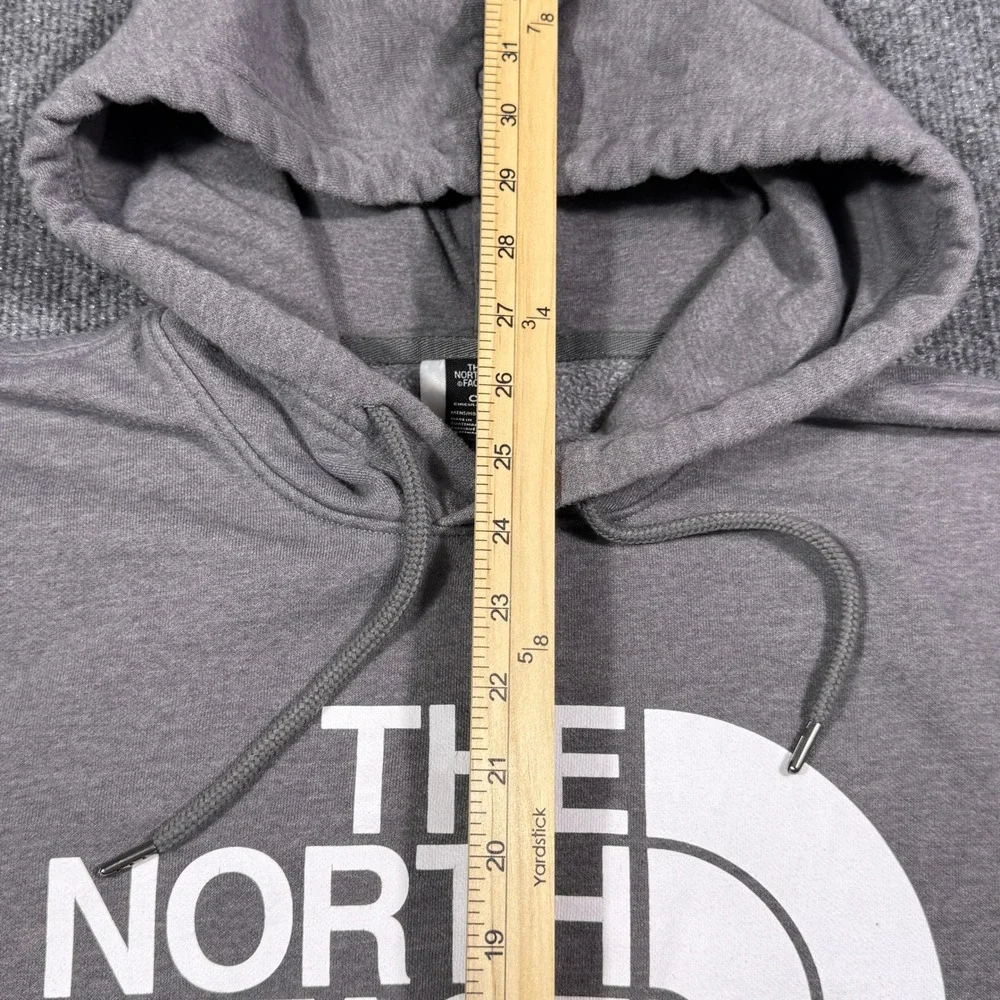 The North Face Mens Circular Design Logo Hoodie‎ Gray Pullover Sweatshirt Large